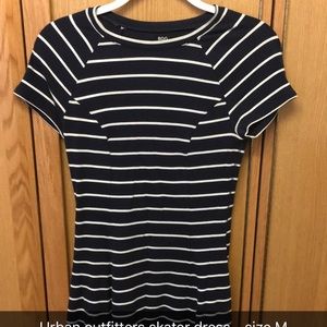 Urban Outfitters Navy Blue and White Skater Dress